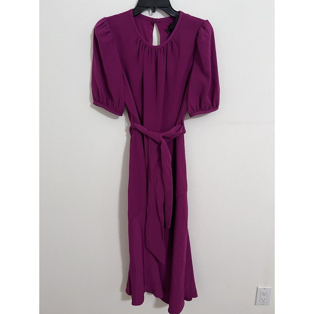 Donna Karen Women's Puff Sleeve Belted Dress In Cactus Flower Size 8 NWT